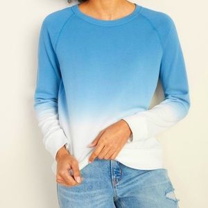 Old Navy Vintage Crew-Neck Sweatshirt Blue Dip Dye